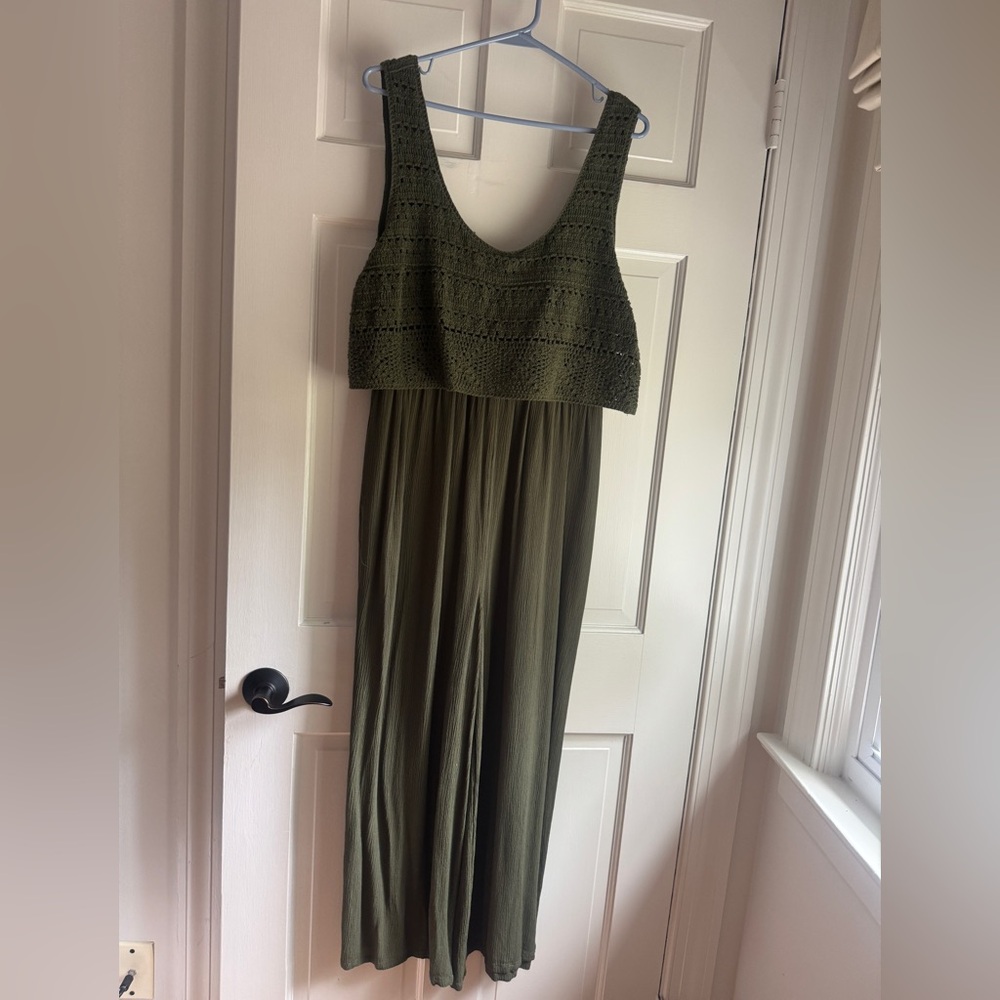 Crochet Bodice Wide Leg Jumpsuit